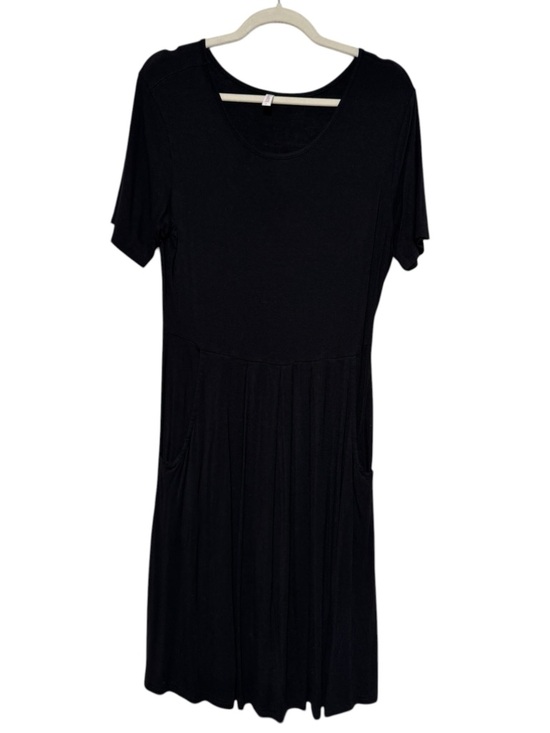 Dresses & Skirts - Long‎ Modest Black Jersey Knit Midi Dress T-Shirt Size L Stretch Summer Comfy